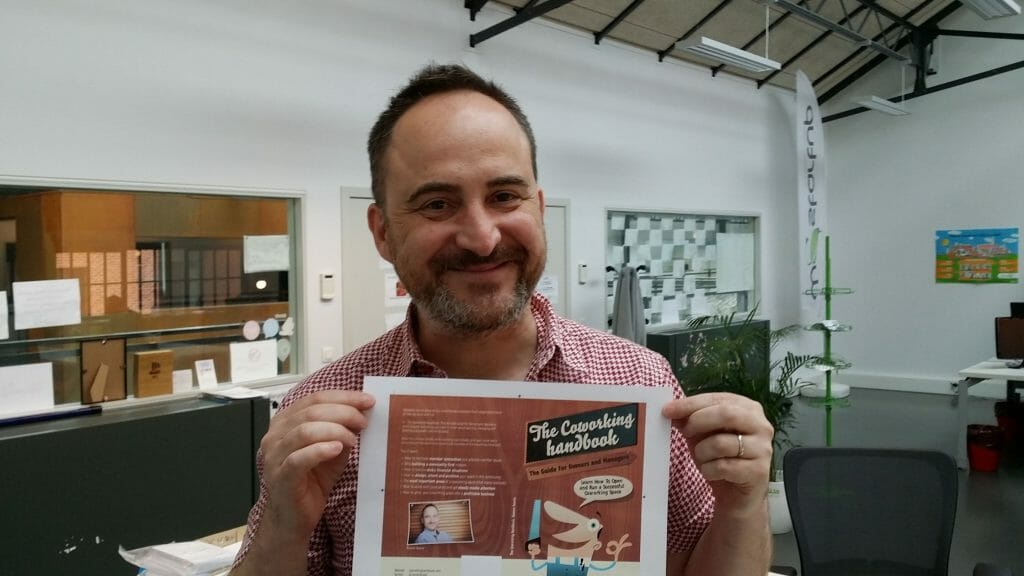 The cover of the Coworking Handbook, made with love by Pascal Van den Driessche (aka @suprasonic)